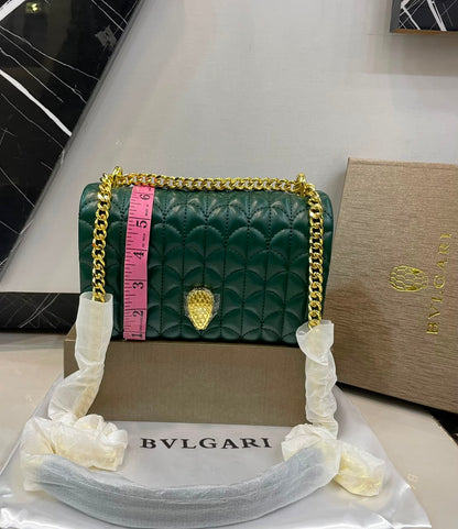 B-V-L-G-A-R-I Serpenti Sugarloaf Quilted Shoulder Bag – Master Quality | Box Packaging | Green