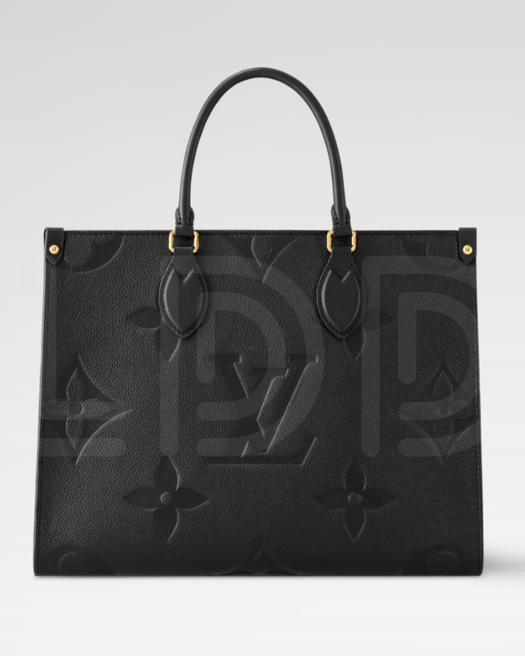 L-O-U-I-S V-U-I-T-T-O-N OnTheGo Handbag with Pouch – 2PC Luxe Women Bag Set (Black-2)