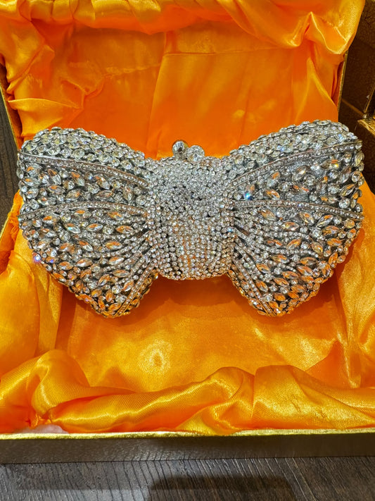 Sparkling Bow-Knot Rhinestone Clutch Bag – Luxury Women’s Crystal Evening Purse (Design C)
