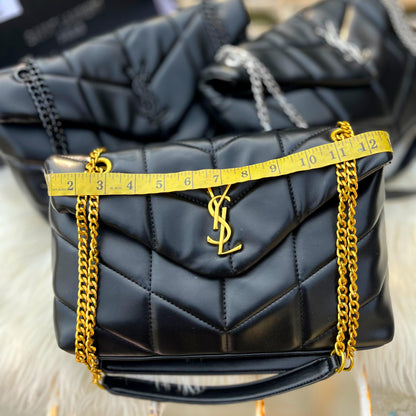 YSL Women Bag – Elegant Crossbody Design (Black/Gold)