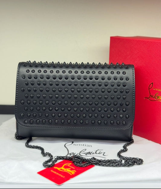 C-H-R-I-S-T-I-A-N L-O-U-B-O-U-T-I-N Paloma Clutch Women Bag – Luxury Spike Edition (Black)