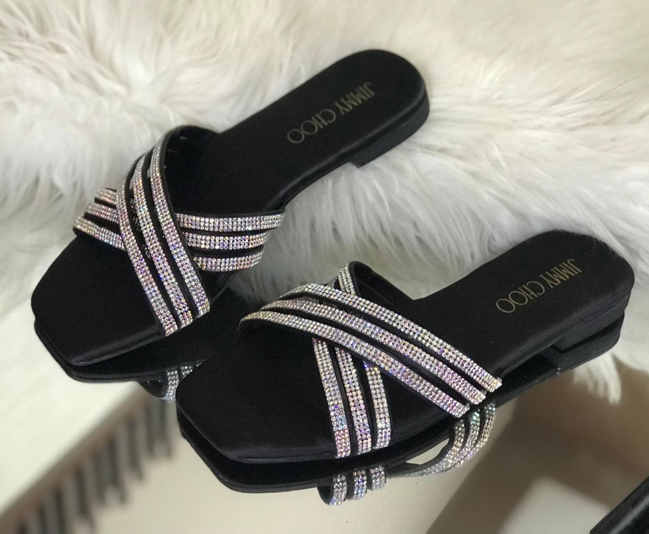 Jimmy Choo Women Slippers – Luxury & Comfort Combined (Black)