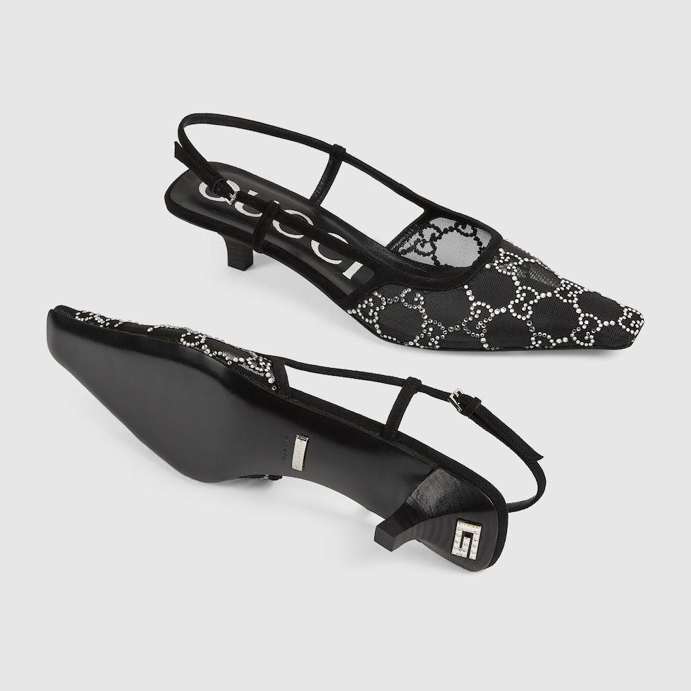 G-U-C-C-I WOMEN’S SLINGBACK PUMPS – Women Heels (Black)