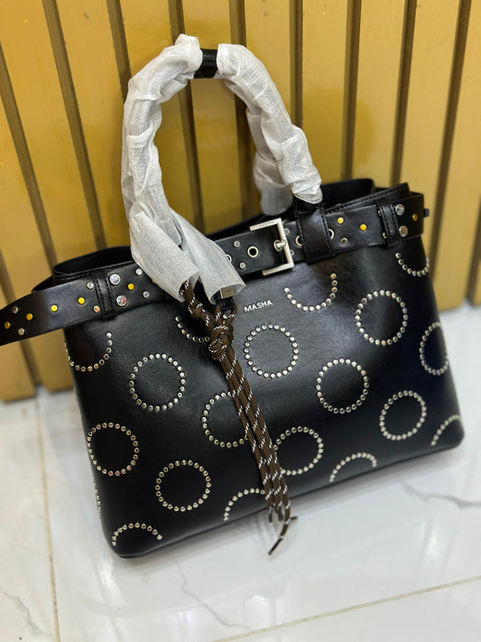 Masha Brand Original Leather Bag – Made in France (Black)