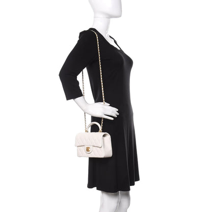 C-H-A-N-E-L Quilted Mini Top Handle Rectangular Flap Bag – Luxury Women Bag (White)