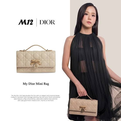 D-I-O-R My Dior Mini Bag – Elegant Luxury Women Bag with Removable Chain (Beige)