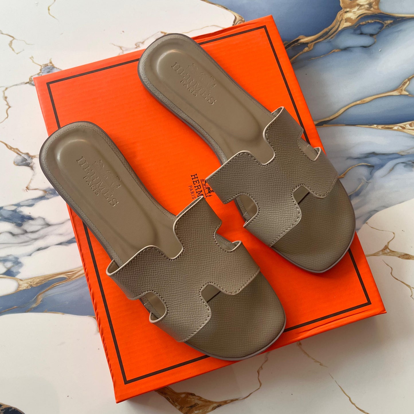 HERMES Oran Women Sandals – Imported Premium Flat Slippers (Beige)