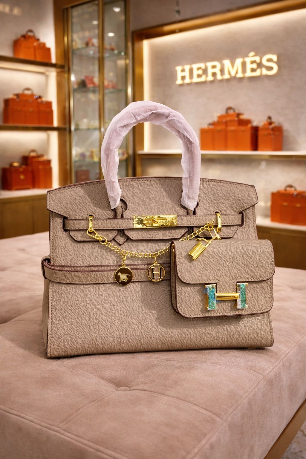 H-E-R-M-E-S Luxury Women Bag – Master Series (Beige)