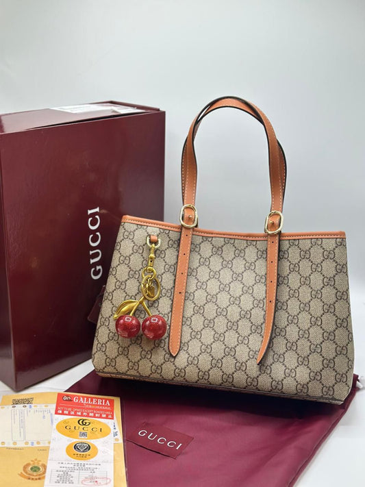 G-U-C-C-I Emblem Medium Tote Bag – Premium Women Tote Bag (Beige)