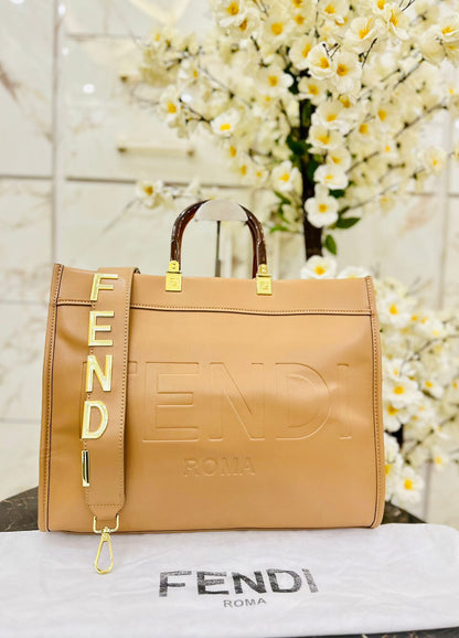 F-E-N-D-I Premium Tote Women Bag – Luxury Edition (Beige)