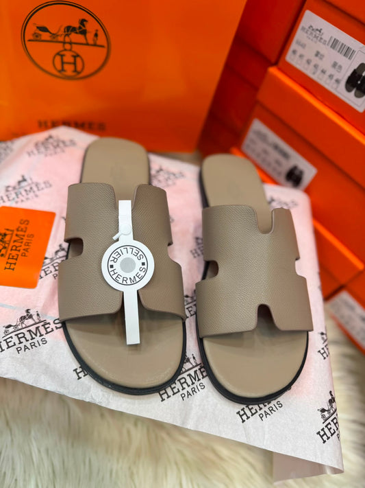 H-E-R-M-E-S Unisex Izmir Sandal – Premium Calfskin Designer Sandals (Grey)