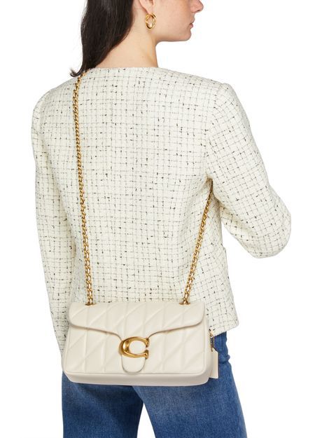 C-O-A-C-H QUILTED TABBY SHOULDER BAG 26 – Women Bag (Beige with Golden C)