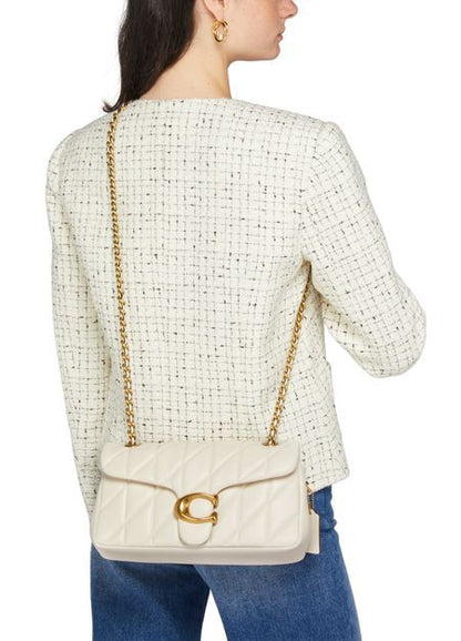 C-O-A-C-H QUILTED TABBY SHOULDER BAG 26 – Women Bag (Beige with Golden C)