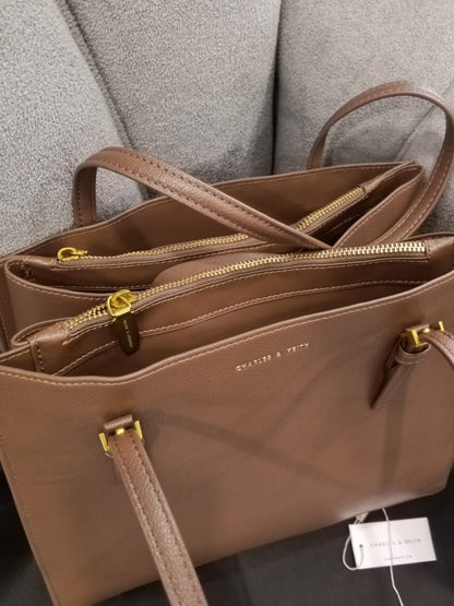 C-H-A-R-L-E-S & K-E-I-T-H Sansa Tote Bag – Premium Quality Women Bag (Beige)