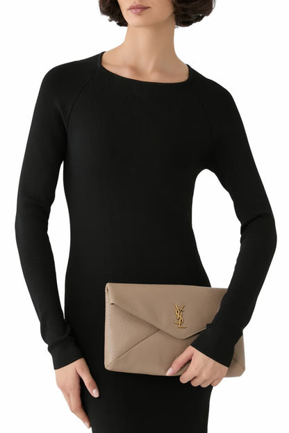 S-A-I-N-T L-A-U-R-E-N-T Cassandre Mini Leather Crossbody Bag – Luxury Women Bag (Beige)