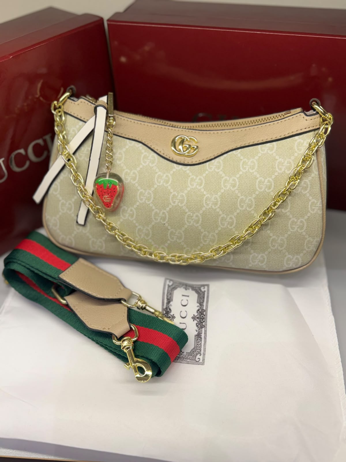 G-U-C-C-I Ophidia Small Shoulder Bag – Premium Women Bag | Beige