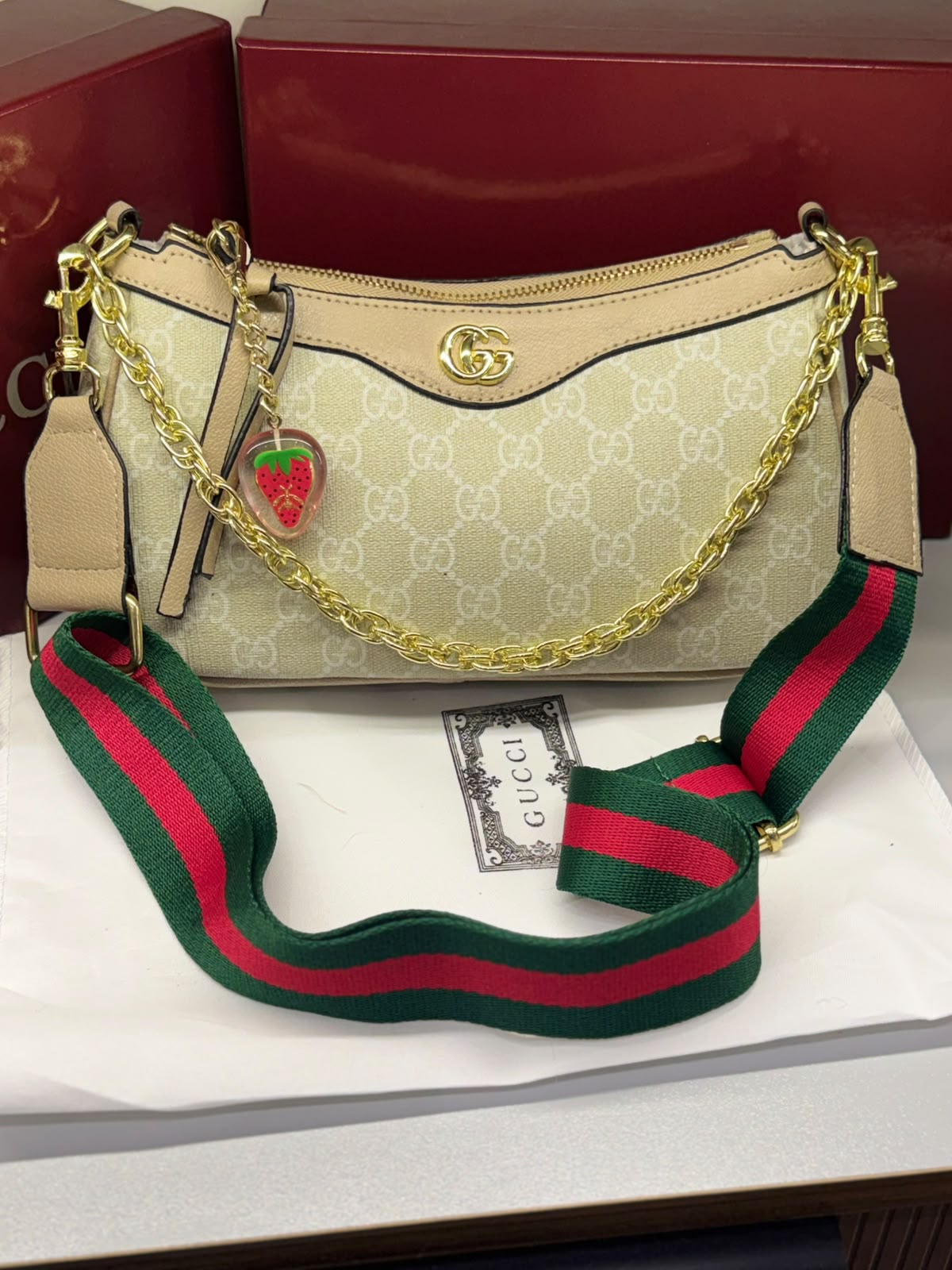 G-U-C-C-I Ophidia Small Shoulder Bag – Premium Women Bag | Beige