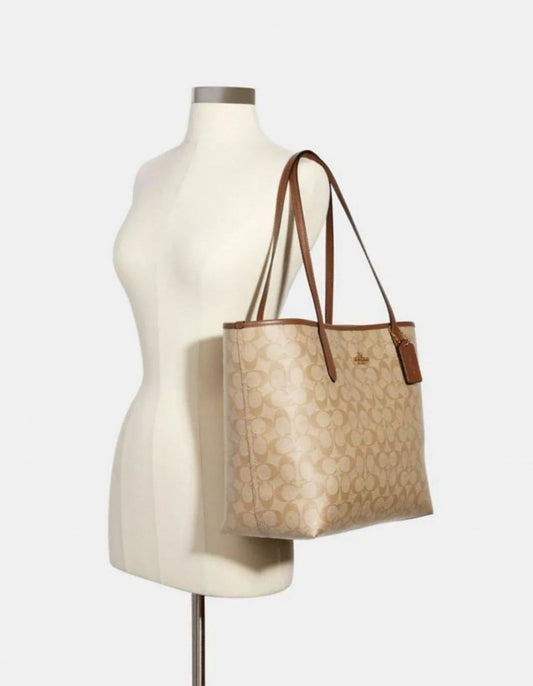 C-O-A-C-H City Tote Bag – New Design Premium Women Tote Bag | Official Model (Brown)