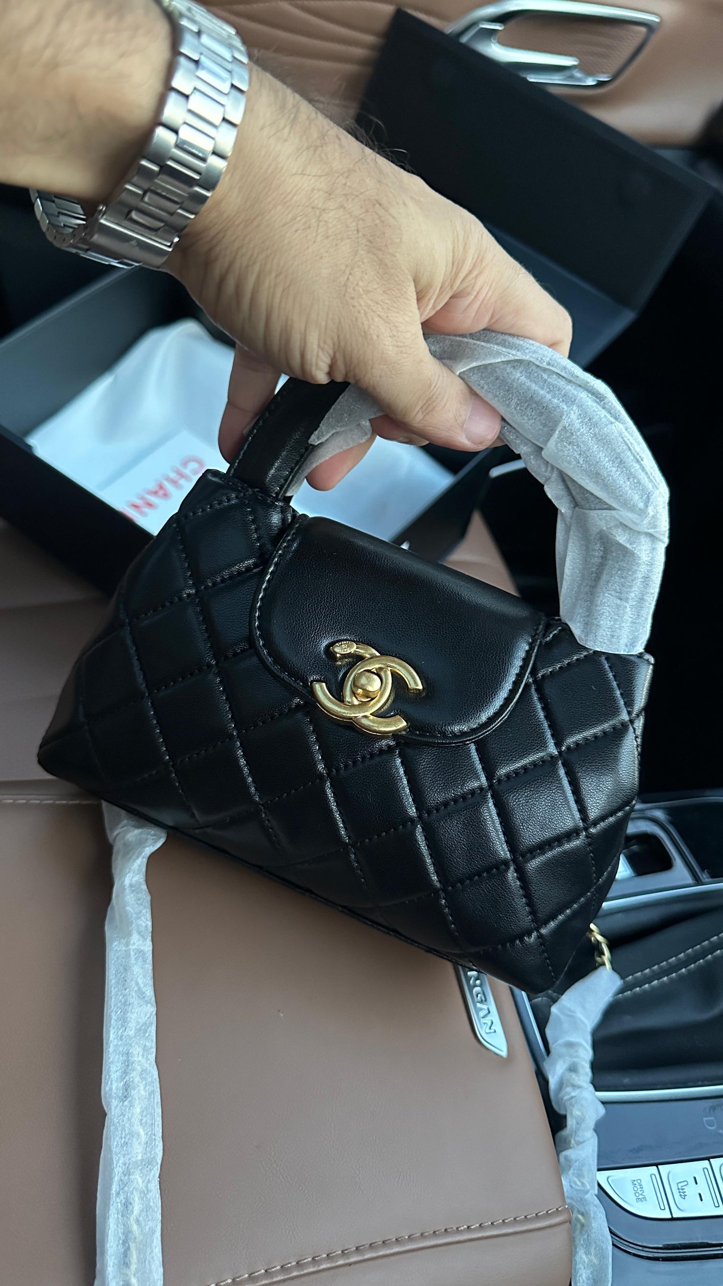 C-H-A-N-E-L KELLY MINI BAG SHINY AGED – Women Bag (Black)