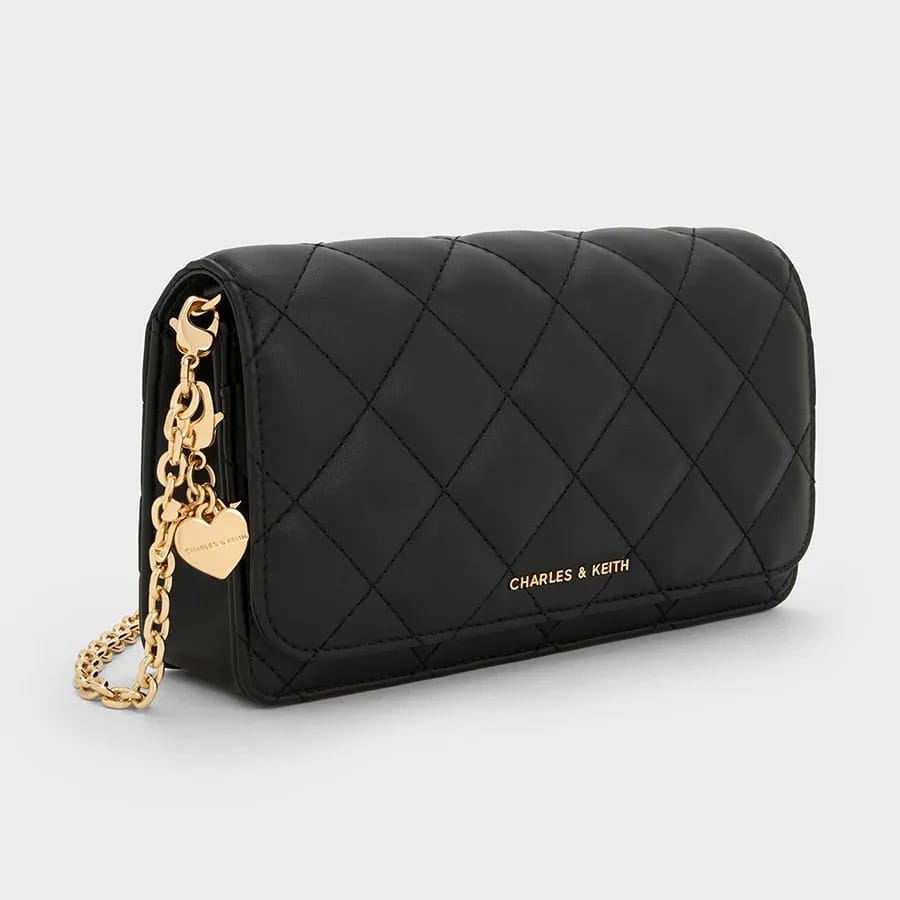 C-H-A-R-L-E-S & K-E-I-T-H Arrietty Quilted Wallet – Premium Quality Women Wallet | Brand Box (Black)