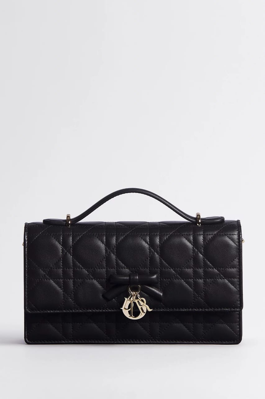 D-I-O-R My Dior Mini Bag – Elegant Luxury Women Bag with Removable Chain (Black)