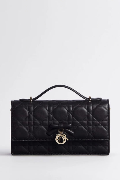 D-I-O-R My Dior Mini Bag – Elegant Luxury Women Bag with Removable Chain (Black)