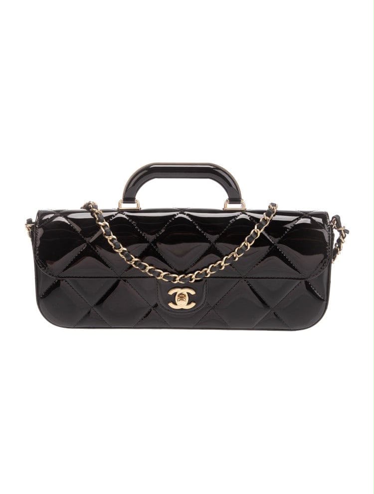 C-H-A-N-E-L 2025 Large Patent Top Handle Bag – Fall/Winter Collection | Premium Quality Women Bag (Black)