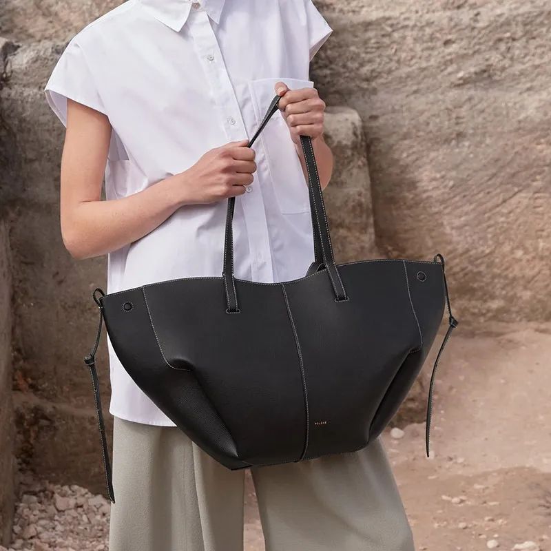 P-O-L-È-N-E CYME EDITION TEXTURED TAUPE – Women Bag (Black)