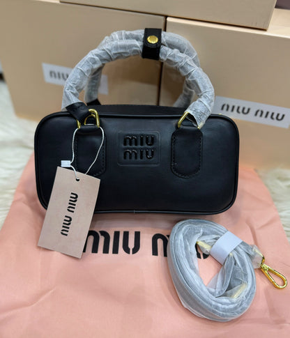 M-I-U M-I-U Arcadie Leather Bag – Premium Women Bag (Black)