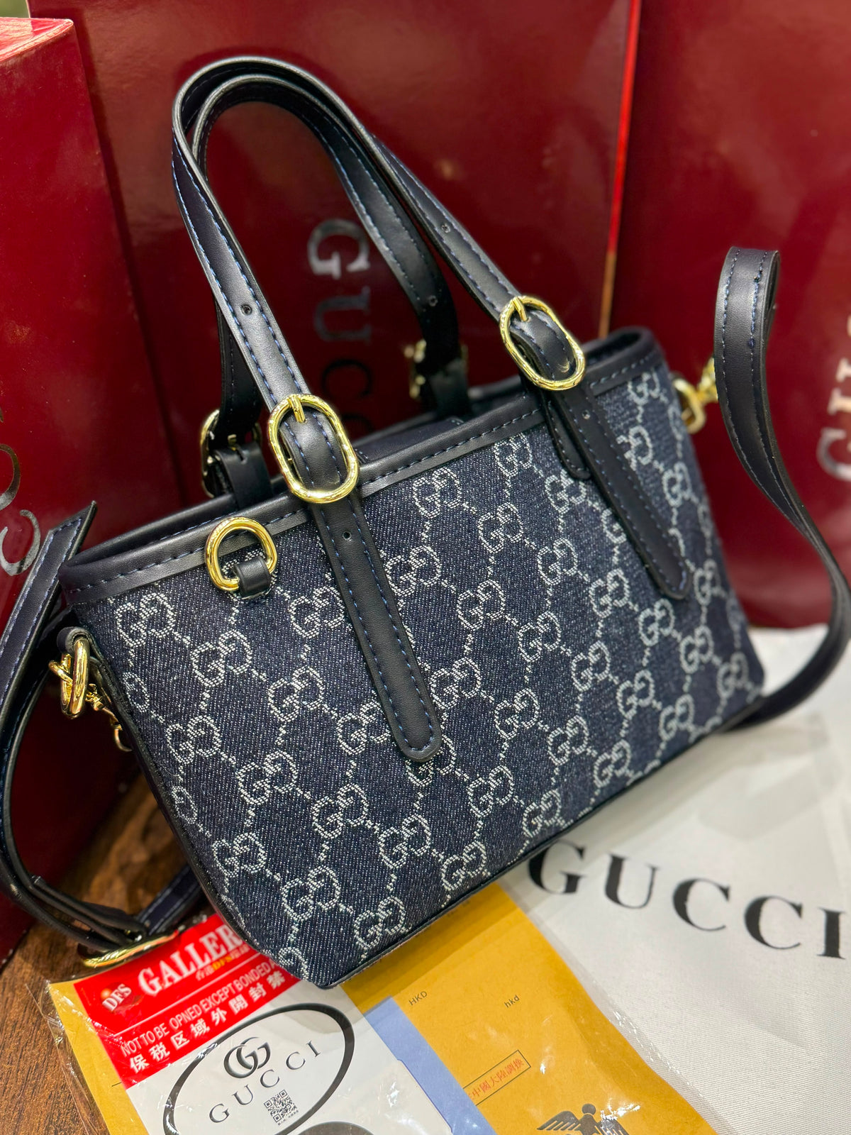 G-U-C-C-I GG Emblem Mini Bag – Luxury Women Bag (Black)