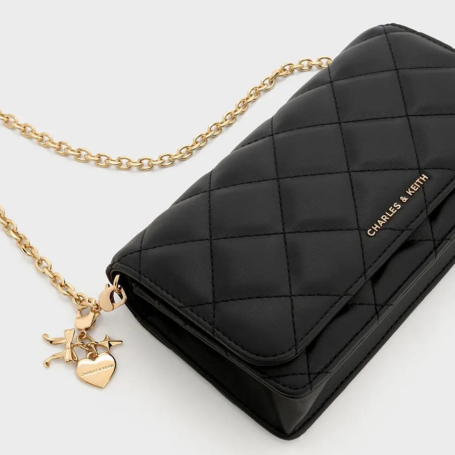 C-H-A-R-L-E-S & K-E-I-T-H Arrietty Quilted Wallet – Premium Quality Women Wallet | Brand Box (Black)