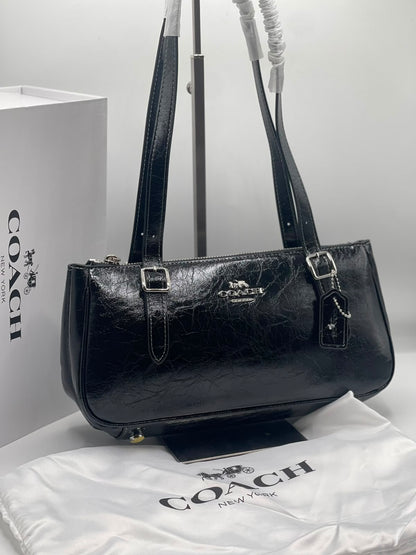 C-O-A-C-H Asher Shoulder Bag – Premium Quality Women Bag | Brand Box & Dust Bag (Black)