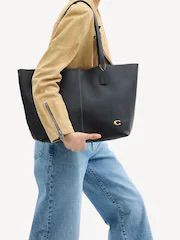 C-O-A-C-H North 32 Tote Bag – Premium Women Tote Bag with Suede Lining (Black)