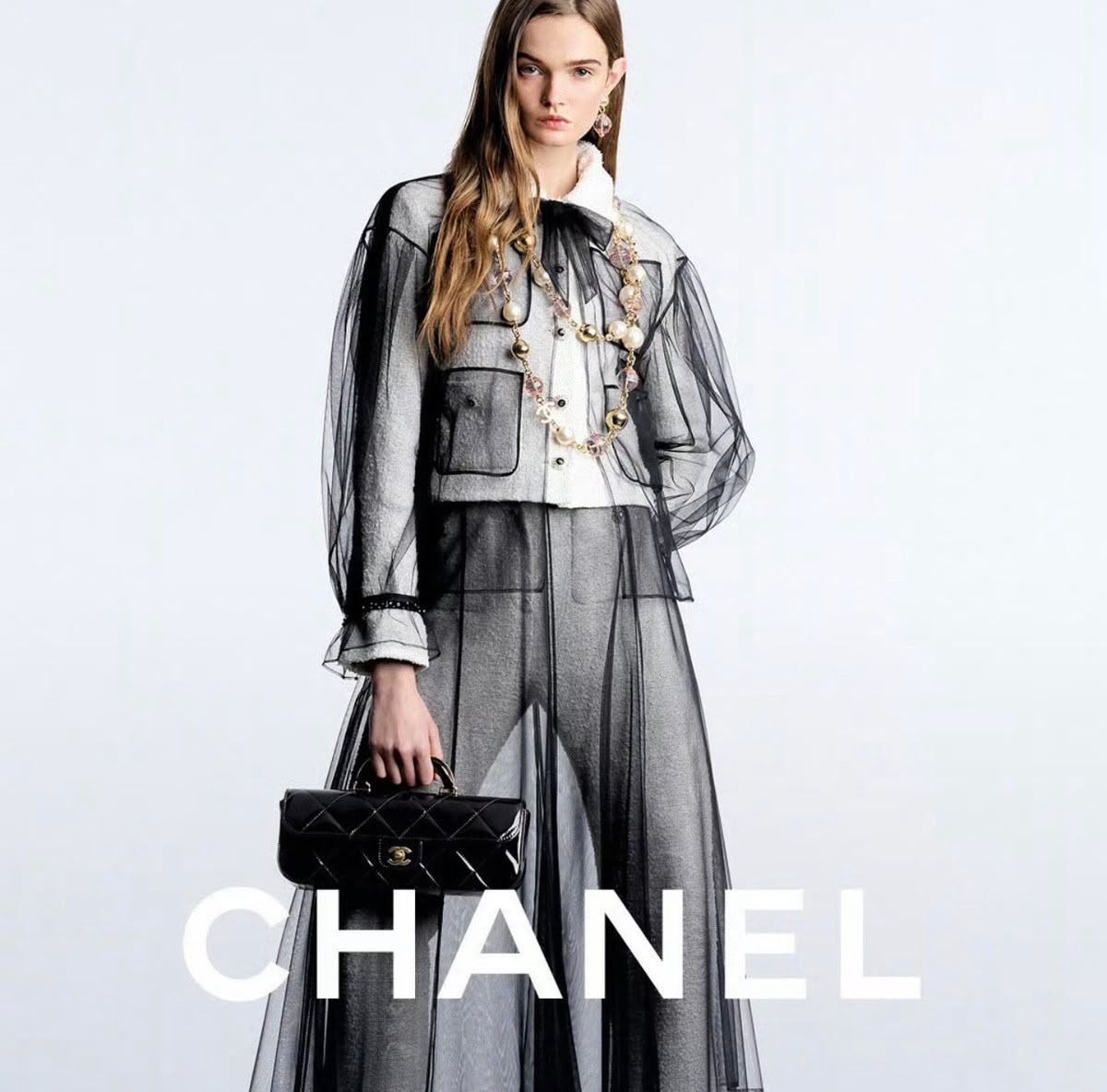 C-H-A-N-E-L 2025 Large Patent Top Handle Bag – Fall/Winter Collection | Premium Quality Women Bag (Black)