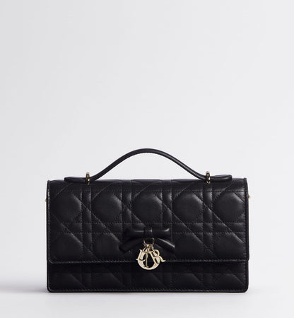 D-I-O-R My Dior Mini Bag – Elegant Luxury Women Bag with Removable Chain (Black)