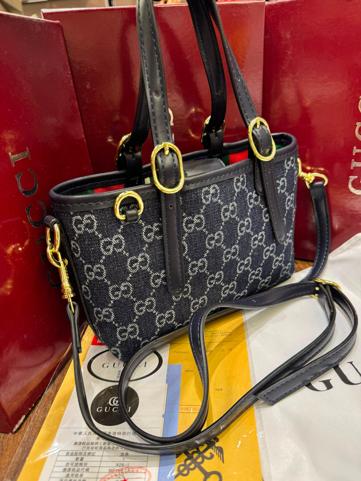 G-U-C-C-I GG Emblem Mini Bag – Luxury Women Bag (Black)