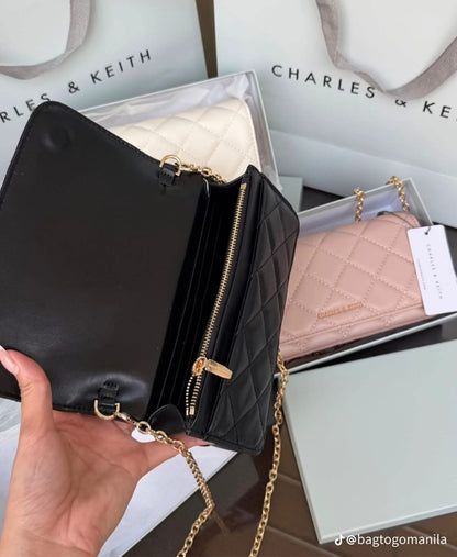 C-H-A-R-L-E-S & K-E-I-T-H Arrietty Quilted Wallet – Premium Quality Women Wallet | Brand Box (Black)