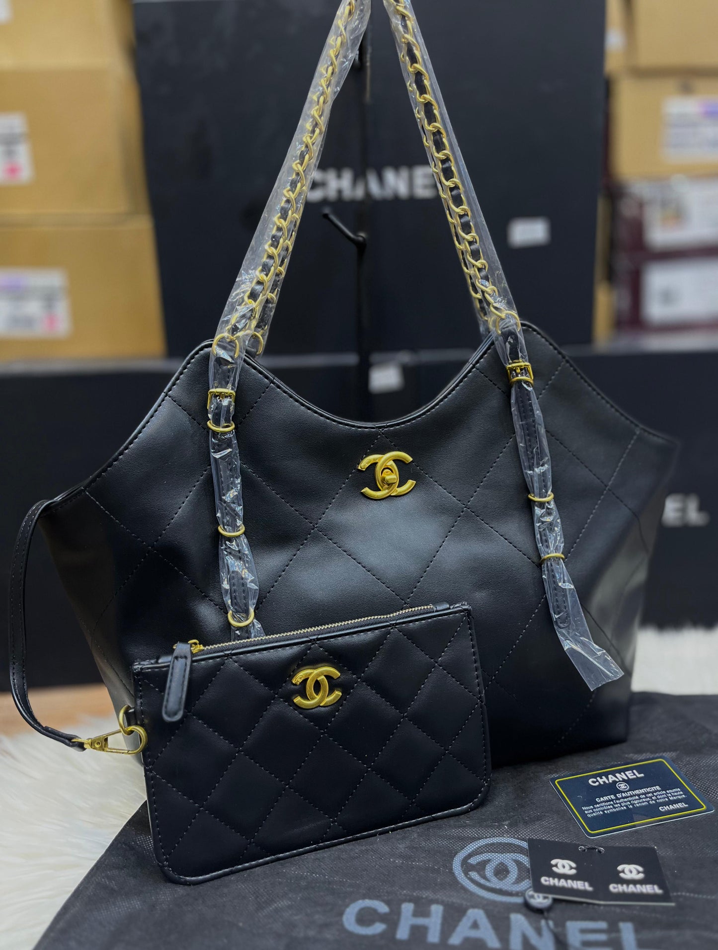 C-H-A-N-E-L 25S MAXI TOTE BAG – Women Bag (Black)