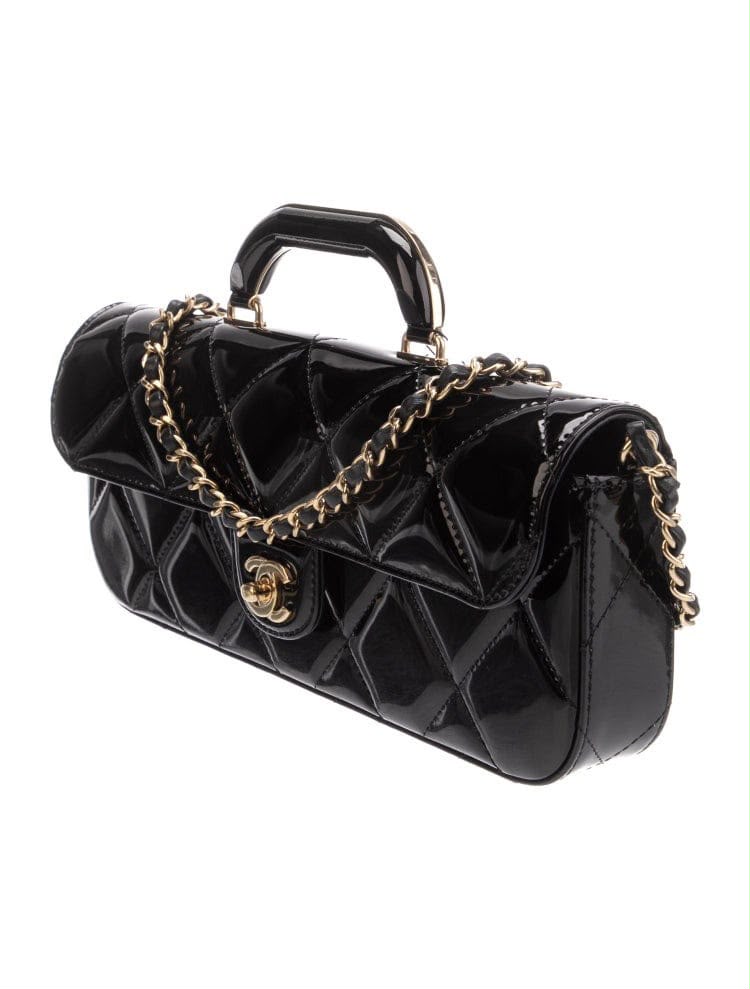C-H-A-N-E-L 2025 Large Patent Top Handle Bag – Fall/Winter Collection | Premium Quality Women Bag (Black)