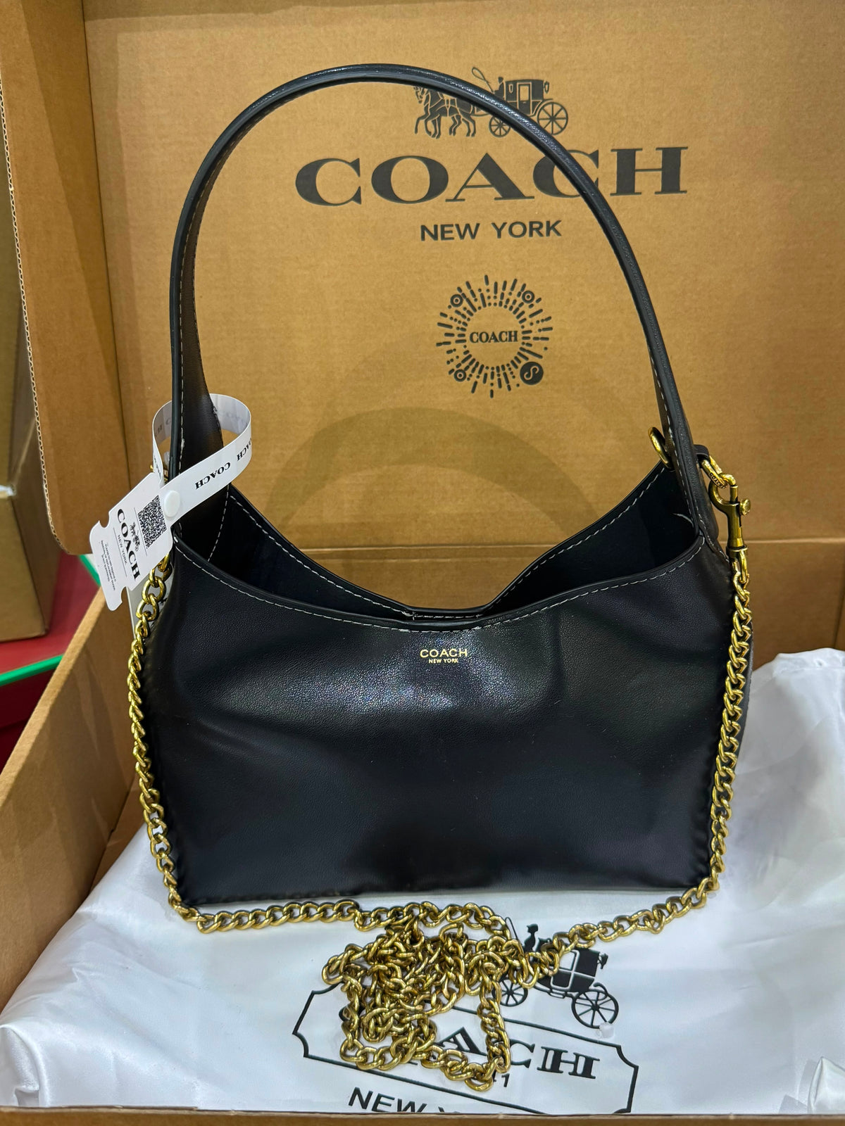 C-O-A-C-H Brooklyn Shoulder Bag 23 – Premium Quality Women Bag | Turkish Import | Complete Brand Box Packaging (Black)
