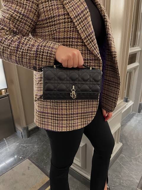 D-I-O-R My Dior Mini Bag – Elegant Luxury Women Bag with Removable Chain (Black)