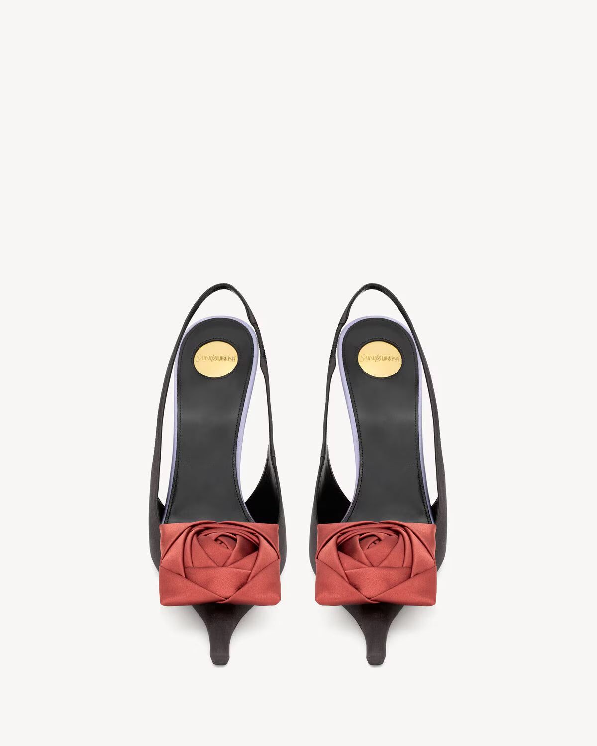 Y-S-L SAINT LAURENT Amalia Slingback Pumps – 4.3" Heel | Premium Quality Luxury Women Footwear (Black Design A)