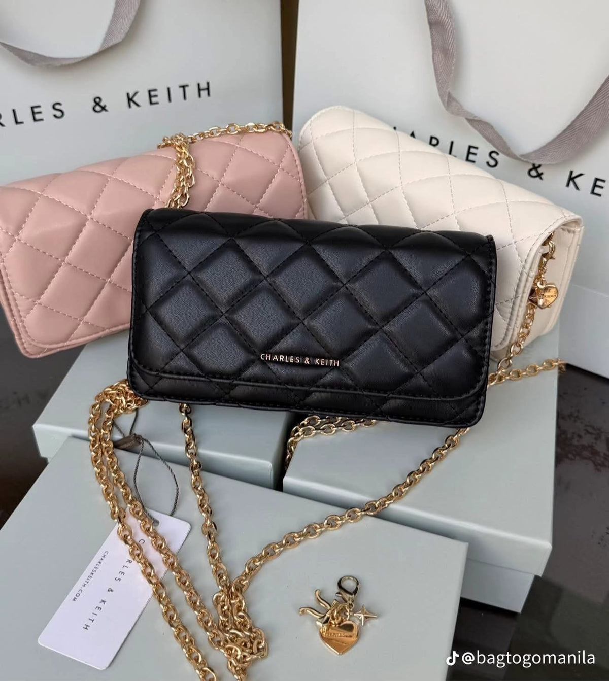 C-H-A-R-L-E-S & K-E-I-T-H Arrietty Quilted Wallet – Premium Quality Women Wallet | Brand Box (Black)