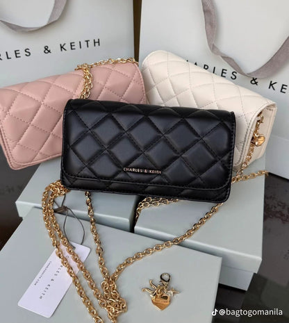 C-H-A-R-L-E-S & K-E-I-T-H Arrietty Quilted Wallet – Premium Quality Women Wallet | Brand Box (Black)