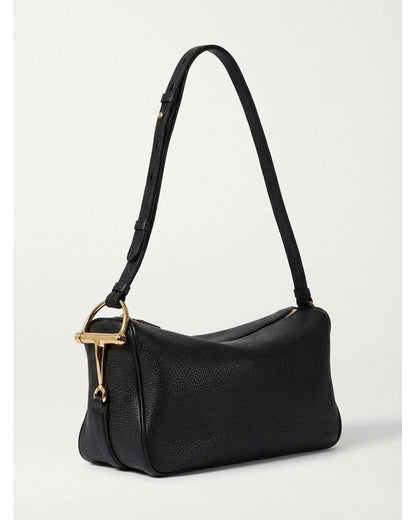 G-U-C-C-I Half Horsebit Medium Shoulder Bag – Premium Quality Women Bag | Brand Box Packaging (Black)