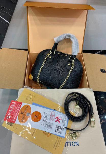 L-O-U-I-S V-U-I-T-T-O-N Monogram Empreinte Alma Handbag – Master High Quality Crossbody Women Bag (Black)