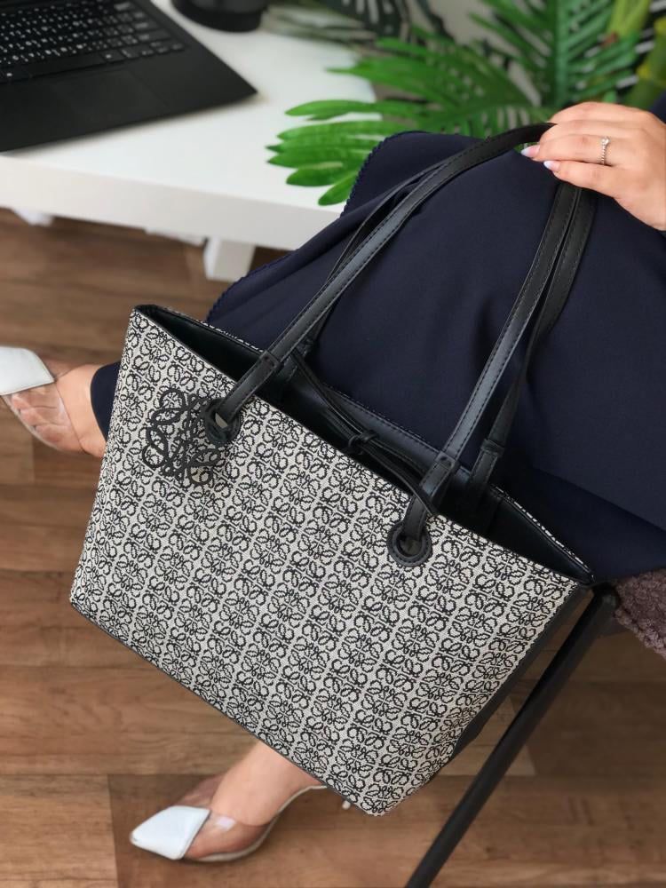 LOEWE Long Belt Tote Bag – Premium Master Quality Women Bag (Black White Desing A)