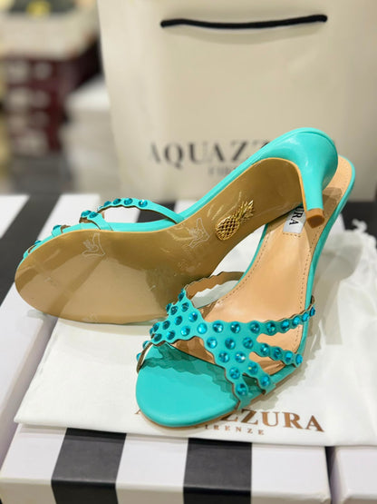 A-Q-U-A-Z-Z-U-R-A Tequila Mule 75 – Luxury Women Footwear (Aqua Blue)