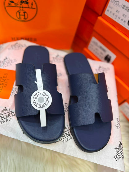 H-E-R-M-E-S Unisex Izmir Sandal – Premium Calfskin Designer Sandals (Blue)