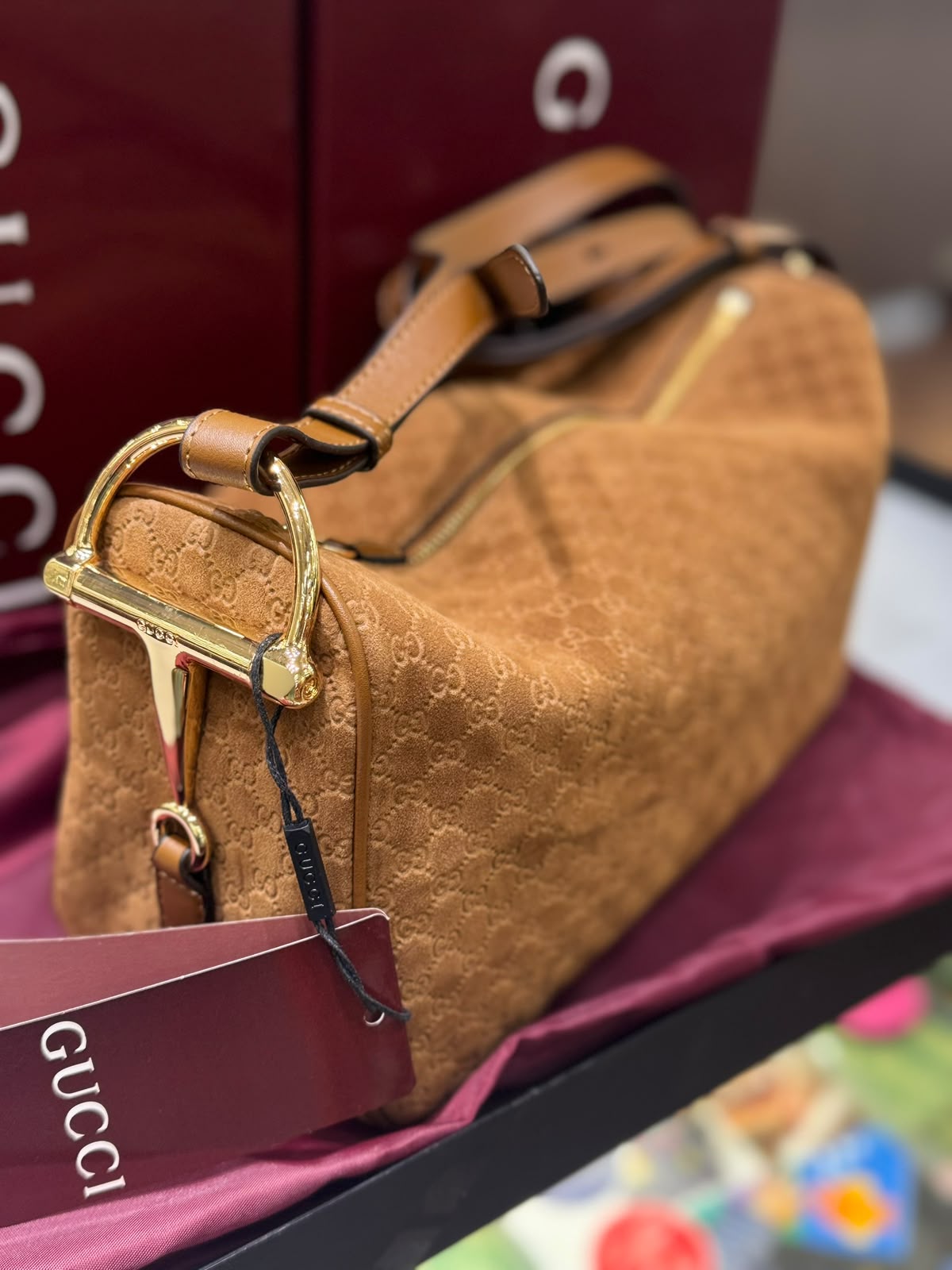 G-U-C-C-I Half Horsebit Medium Shoulder Bag – Premium Quality Women Bag | Brand Box Packaging (Brown)